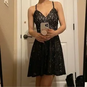 Xtraordinary | Dresses | Black Lace Cut Out Homecoming Dress | Poshmark